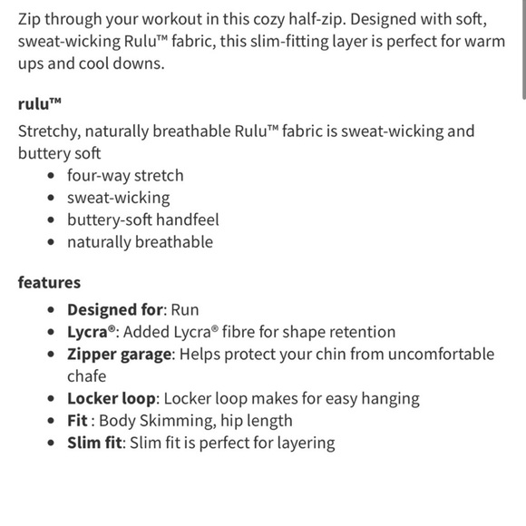 Lululemon Brisk Running 1/2 Zip Coco Pique Black White Size 4 - Picture 11 of 11